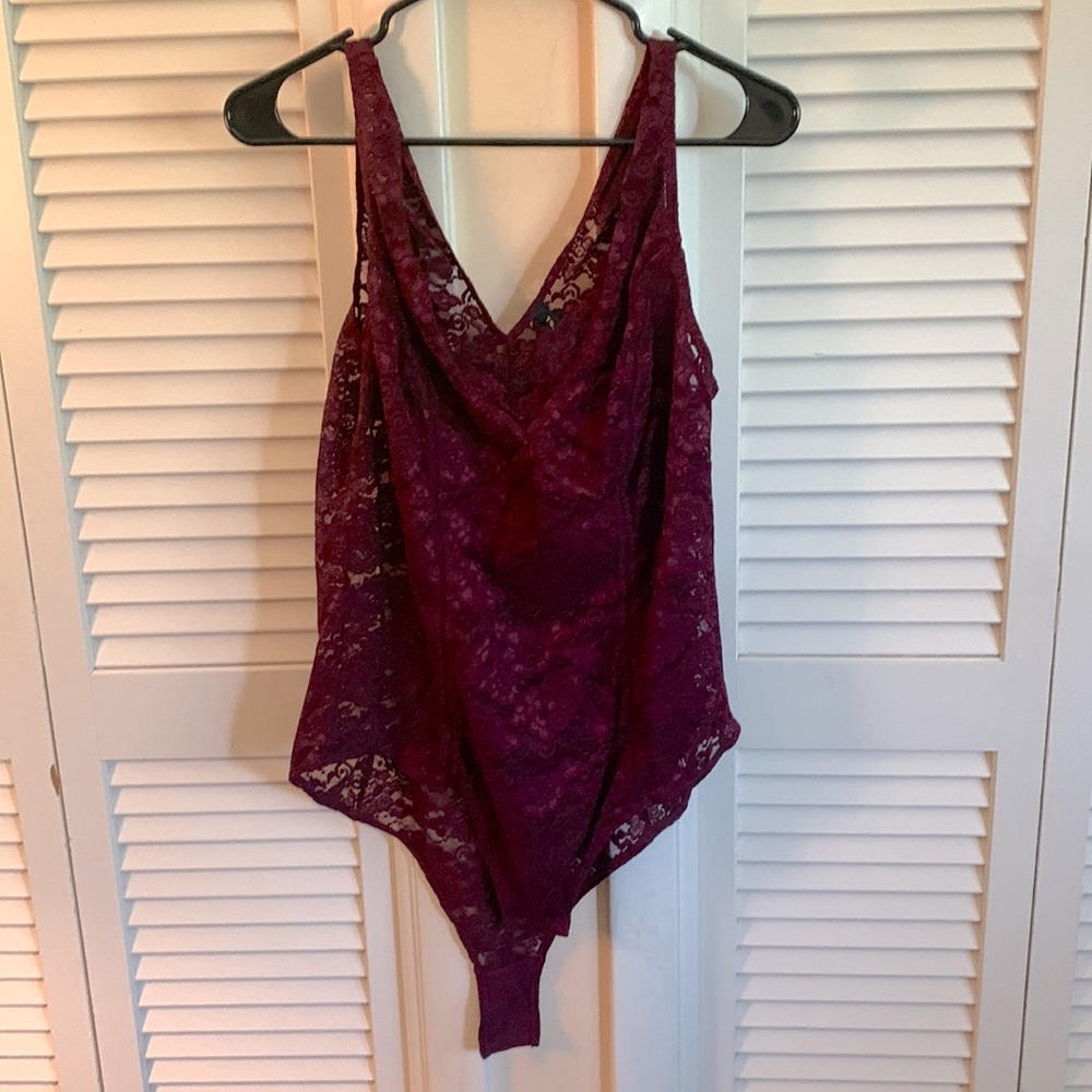 Torrid Berry colored lace body suit